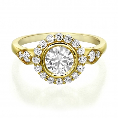 טבעת יהלומים בעיצוב מיוחד- Halo Flowering Design