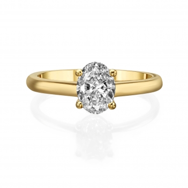 טבעת יהלום סוליטר אובל 1 קראט- Solitaire Oval diamond ring