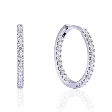 עגילי חישוק יהלומים- Diamonds Hoops 2.3cm